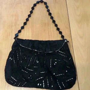 Tamara Catz cotton black and cream bag with strap.